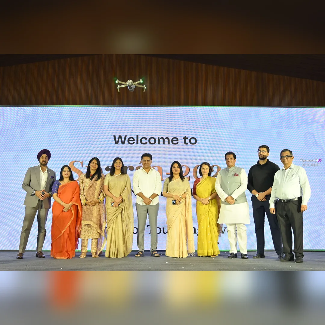 Dignitaries including K.T. Rama Rao, founders and trustees of Touch A Life Foundation on stage at the Sparsa Annual Event