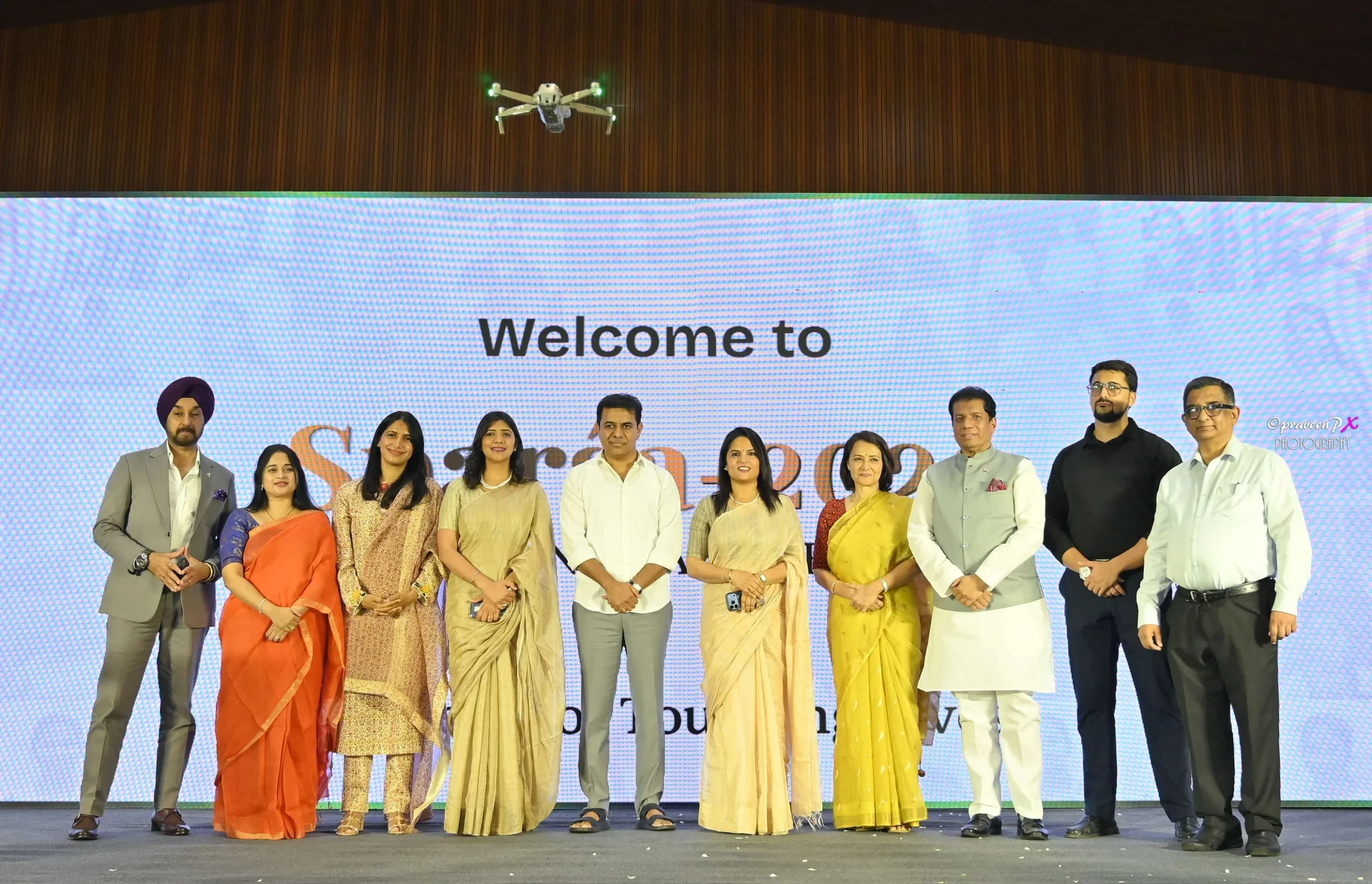 Dignitaries including K.T. Rama Rao, founders and trustees of Touch A Life Foundation on stage at the Sparsa Annual Event